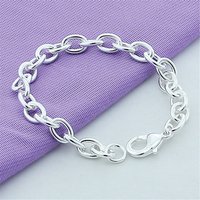 925 Sterling Silver Bracelet O-shaped Chain Bracelet Ladies Fashion Simple Birthday Party Wedding Anniversary Jewelry Gift