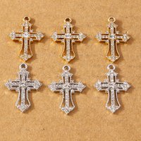 10pcs Sparking Rhinestone Crystal Cross Charms Pendant for Earrings Necklace DIY Handmade Jewelry Making Accessories