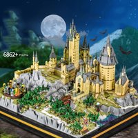 Micro Particles Building Blocks Magic Castle Blocks Magic School Palace Model Children Assembly Toys Birthday Christmas Gifts