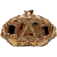 Crystal Clear Glass Fan Clutch, Translucent Sculptural Evening Bag for Editorial & Red Carpet, Art Glass