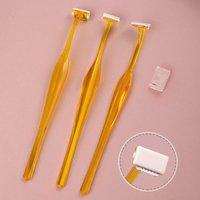 3 eyebrow shaver sets, T-shaped stainless steel safety eyebrow shaver, cosmetic tools, eyebrow care and shaving.
