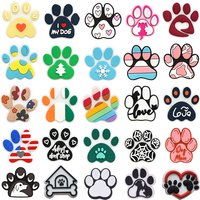 lovely dog paw PVC shoe Charms Slippers Buckle combination Fit Wristbands accessories Decoration Bands gift unisex party