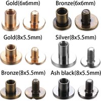 10sets Copper Leather Craft Belt Wallet Solid Brass Nail Rivets Screws Cloth Button decoration nail