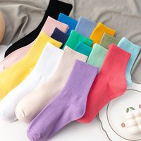 Women Socks 100 Cotton Fashion Trend Solid Color Women's Socks Pure Cotton Woman Socks Happy Girls Socks Short Crew Ankle Socks