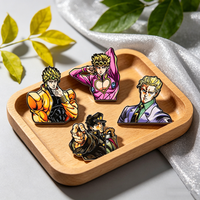 4pcs Japanese Manga Enamel Pin Set Cool Kira Dio Jotaro Lapel Badges for Backpack Clothing Accessories Fashionable Jewelry Gift