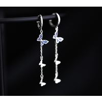 925 Silver Minimalist Diamond Effect Butterfly Hoop Earrings For Women Unisex Party Jewelry Gift