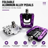 Ultralight Foldable Bicycle Pedals 3‑Bearing Titanium Axle CNC Aluminum Anti‑Slip Pins 9/16" Thread Road Bike Pedal