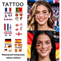 Europe Flag Temporary Tattoo Sticker, Long-lasting and Waterproof, Festival, Football, Soccer Fan Face Stickers, Arm, Face