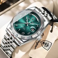 POEDAGAR Brand Fashion Men Clock Waterproof Date Week Business Man Watch Stainless Steel High Quality Quartz Men's Watches Reloj