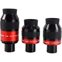 1.25 Inch Ultra Wide Angle Flat Field Parfocal Telescope Eyepiece 70 Degree Field of View 7/14/22mm
