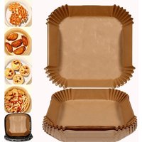 50pcs 16/20cm Parchment Paper Baking Mat Air Fryer Disposable Paper Liner Oil-Proof Waterproof Food Grade Non-Stick Baking Mat