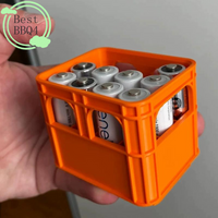 BBQ4 3D Printed Battery Storage Box DIY Beer Crate No. 5 Aa No. 7 Aaa 18650 Battery Stackable Storage Basket Storage Box