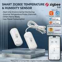 Zigbee Temperature Humidity Sensor External Probe Themometer Optional Smart Home Automation Support Tuya Smart Life Zigbee2MQTT