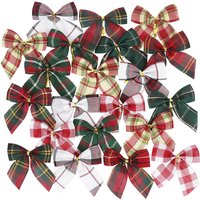 10/20pcs Christmas Bows Christmas Hanging Decorations Gold Red Bowknot Christmas Tree Ornaments New Year 2023 Navidad Decor