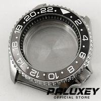 42MM NH35 007 Case With Black Ring Watch Case Sloping Bezel For NH34 NH35 NH36 NH38 NH70 Movement 28.5mm Dial S Crown SKX Mods