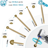 Dental 2.35mm CA Diamond Burs for Implant Surgical Handpiece 23mm/24mm/34mm Polishing Drills Spare Parts 1 PCS