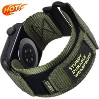 Tactical Nylon Strap for Apple Watch Ultra 2 Band 49mm 44mm 41mm 45mm 46mm 42mm Bracelet for Iwatch Series 10 9 8 7 6 5 4 Sports