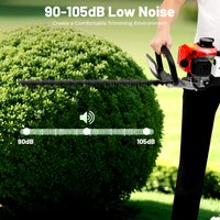 Petrol Powered Hedge Trimmer Gas Hedge Cutter 22 Inch Dual Blade Double Sided Manganese Steel 0.9 HP 2 Stroke Engine