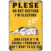 Do Not Disturb Cat Tin Sign Vintage Metal Funny Wall Decor for Home Kitchen Office Bar Plub 12ร8 Inch-aluminum