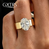 GXTRS Real Moissanite S925 Silver Rings For Women Men Oval/Round Cut Lab Diamond Wedding Engagement Band Fine Jewelry Certified