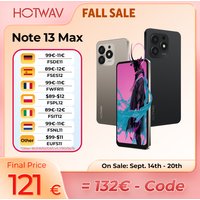 HOTWAV Note 13 Max 9,2 mm ultradunne mobiele telefoon 6,8'' HD+ scherm Android 14 6GB RAM 256GB ROM Octa-core mobiel 48MP + 16MP camera 5160mAh batter