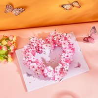 Valentine's Day Pink Cherry Blossom Pop Up Card Box Bouquet Birthday Mother's Day Handmade Gift for Girlfriend