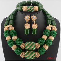 African Beads Jewelry Set for Women Fashion Accessory Wedding Necklace Set