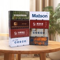 Mini Container Model Miniature Storage Iron Box Desktop Creative Decoration Collect Small Item Mini Iron Storage Box Xmas Gifts
