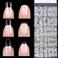 600Pcs Full Cover Press On Nail Tips Stiletto Almond Square Coffin French False Fake Soak Off Gel Nail Extension Tips Capsule