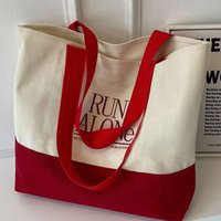 Canvas Bag Cartoon New Style Casual Handbag Large Capacity Bag for Women Versatile Commuting Tote Shoulder Casual Bag