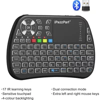 iPazzPort Bluetooth mini Keyboard with Touchpad,2.4Ghz , Backlight, Rechargeable, Compatible with Smart TV, Android TV Box, PC