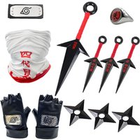 Naruto Anime Peripheral Ninja Bag Kunai Headband Gloves Cosplay Itachi Figure Apparel Accessories Set Toy Gifts