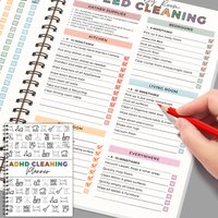 Adhd Cleaning Planner - Adhd Cleaning and Organization Planner, Includes Cleaning Plans and Lists - Daily, Weekly, Monthly, Organizer Notebook to Improve Work Efficiency