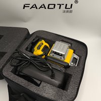 FAAOTU 089LG Professional 3-Sided 12-Line 360° Laser Level 12V DW Battery Compatible Green Laser Tool for Outdoor Use