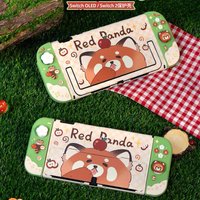 Cute Red Panda Protective Case for Nintendo Switch 2 / Switch OLED- Hard Shell with Soft Silicone Full Button Joycon Cover