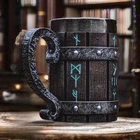 Viking Vintage Oak Barrel Beer Mug Stein with Stainless Steel Liner Coffee Cup Tea Mug Large Capacity Mug Pub Bar Party Gift