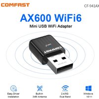 Comfast Wifi 6 Adapter AX600 Mini Usb Adaptador 5Ghz Antena Para PC Cle Dongle 802.11ax Wireless Network Card De Rede for 10/11