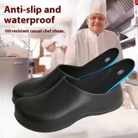 Chef Shoes, Work Shoes for Men, Non-Slip, Waterproof, Oil-Proof, Kitchen Thickened Work Shoes, Wear-Resistant, Breathable, Soft-Soled Slip-Ons