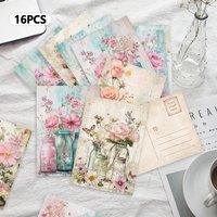 16pcs, floral butterfly postcards, New Year gifts, Christmas gifts, living room decoration,bedroom decoration,high-quality cards