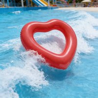 Oversized 104 103cm Inflatable Heart Shaped Pool Float Love Heart Swim Ring Thick PVC Heavy Duty Donut for Adults Couples