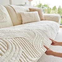 1pc Velvet Sofa Cover Crream Style Striped Sofa Towel Non-slip Sofa Cushion Cover Couch Protector Covers Home Decor 2026 New