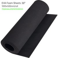 High Density EVA Foam Sheet, Tk 3mm to 20mm Black Foam Sheets Roll, 39"x19", for Halloween Cosplay Costume, Crafts, DIY Projects