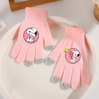 AliExpress TAKARA TOMY Snoopy Gloves Children Cute Dog Finger Glove Winter Outdoor Sports Hiking Cycling Keep Warm Accessories Knitted Decoration Gift