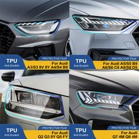 For Audi High-Gloss Smoke Black Pre-Cut Custom Fit TPU Car Headlight Protection Film PPF Kit Anti-Scratch Vinyl Wrap Cover Film
