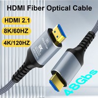 Światłowodowy kabel HDMI 8K 50 stóp, kabel HDMI 2.1 o szybkości 48 Gb/s 10 K 8K60 Hz 4K120 Hz 2K144 Hz Dynamiczny HDR/eARC/HDCP 2.2 i 2.3, kompatybilny z LG Samsung Sony TV/PS5/Blu-ray, Xbox Series X,