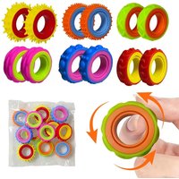 Silicone Rotating Fidget Ring Sensory Finger Spinner Anti-Anxiety Stress Relief Toy for Adults ADHD Autism Quiet Classroom Prize