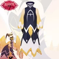 Adam Cosplay Costume Hazbin Robe Uniform Dress Fantasia Blue and Yellow Suit Hotel Halloween Carnival Role Play Outfit Prop Men