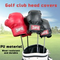 Golf Club Head Cover PU Material Wear-resistant and Durable Boxing Glove Design for Driver and Fairway Golfer Training