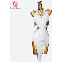 2026 Latin Dance Dress Women Competition Suit Elegant Female Fringe Costume Girls Sexy Dancewear Skirt Sport Party Midi Clothing