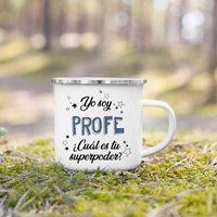 Teacher Life Enamel Mugs Spanish Print Mug Coffee Tea Cups Drinks Water Cup School Home Handle Drinkware Best Gifts for Teacher